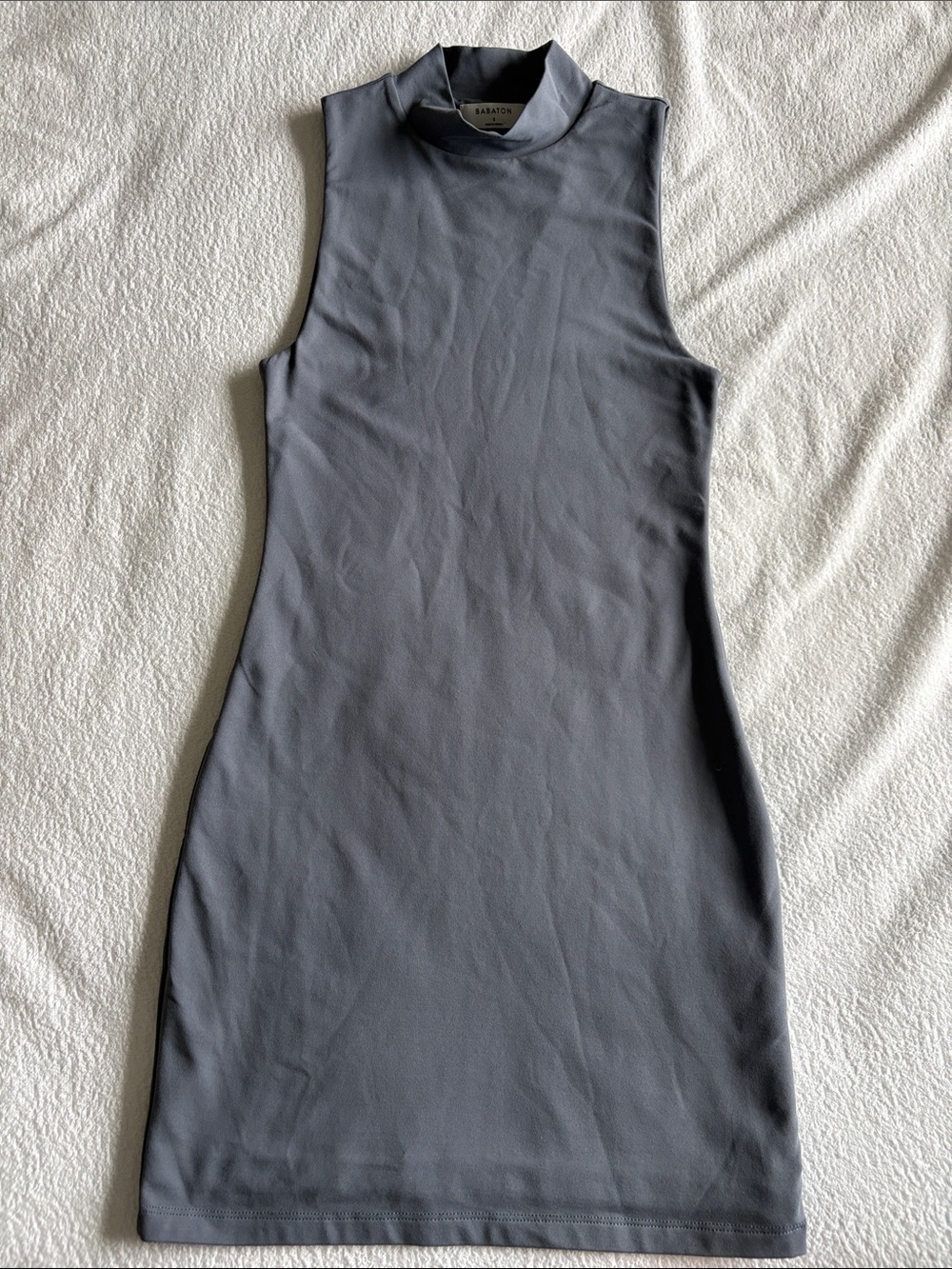 ⁠Babaton Aritzia Contour Mock Neck Mini Dress Grey Size Small